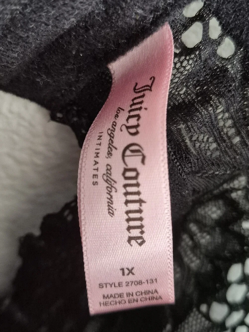 Juicy Couture Lace Bodysuit Rhinestone Strap Lace Bodysuit Teddy Size 1X